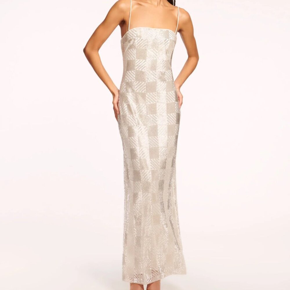 Ramy Brook Elegant Cream Checkered Dress